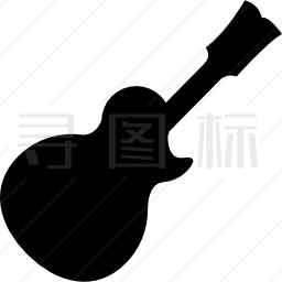 音乐吉他黑色剪影图标