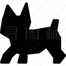 小狗，黑色的小宠物狗的形状图标