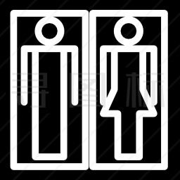女性和男性沐浴标识的女性和男性轮廓形状图标