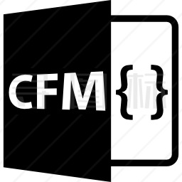 关闭和打开括号的CFM文件格式扩展图标