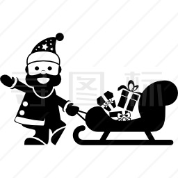 圣诞老人和雪橇图标