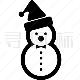 两个雪球雪人和圣诞帽图标