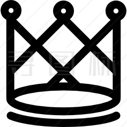 十字线和圆形形状的皇冠图标