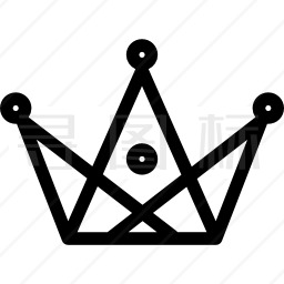 三角形轮廓和小圆圈制作的皇冠皇冠变型图标
