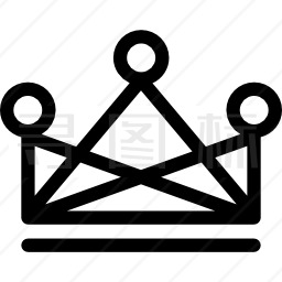十字线和圆形轮廓的王冠图标