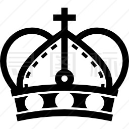 圆顶王冠和十字符号图标