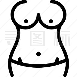 无躯干的女性躯干轮廓图标