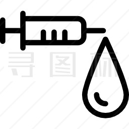 具有大液滴的小型注射器图标