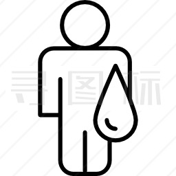 男用液滴卡通轮廓图标