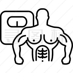肌肉男性躯干和鳞片图标