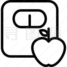 苹果和磅秤概述图标