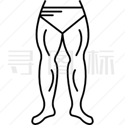男子体操运动员腿部前额轮廓图标