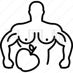 苹果雄性肌轮廓图标