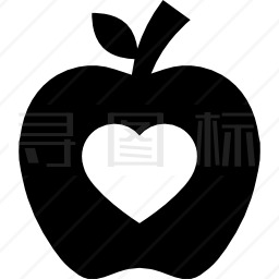 苹果心形剪影图标