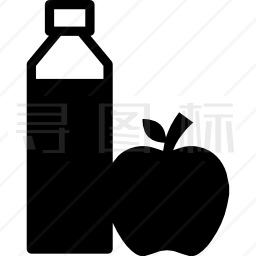 果汁瓶和苹果图标