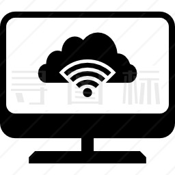 具有云和信号图像的桌面计算机屏幕图标