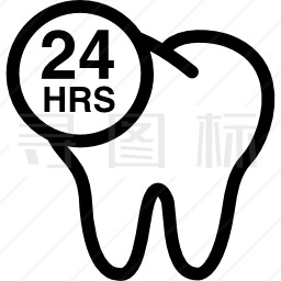 牙医每天24小时的协助图标