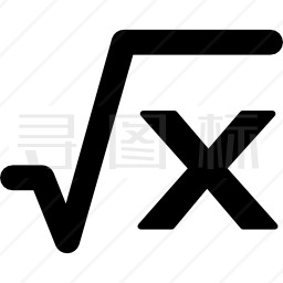 X数学公式的平方根图标