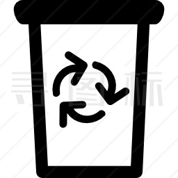 具有回收符号的垃圾桶图标