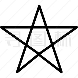 五角星符号轮廓图标