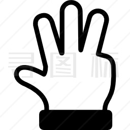 手势显示数字四手势图标