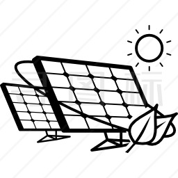 阳光下的生态太阳能板图标