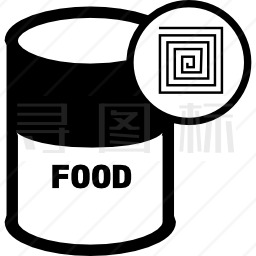 带有RFID标签的食品罐头图标