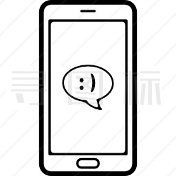 手机屏幕上快乐的聊天泡沫图标