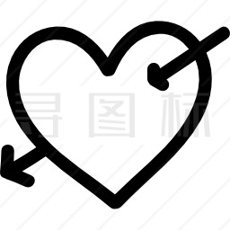 心与Cupid箭头手绘符号图标