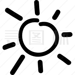 太阳手绘日间符号图标