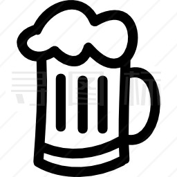 啤酒瓶手绘轮廓图标