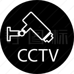 监控摄像机和CCTV标志图标