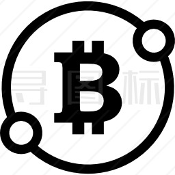 Bitcoin在一个圆圈中有两个点连接符号图标