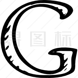 谷歌G社交信函轮廓符号图标