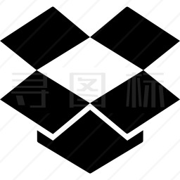 Dropbox徽标黑色剪影图标