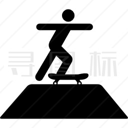 滑板滑冰溜冰剪影图标