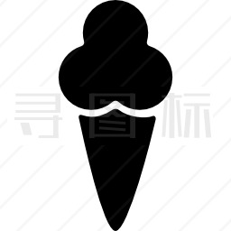 冰淇淋锥形黑色图标