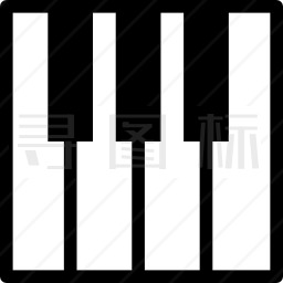 钢琴键盘键剪影图标