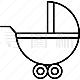 带轮子的婴儿车图标