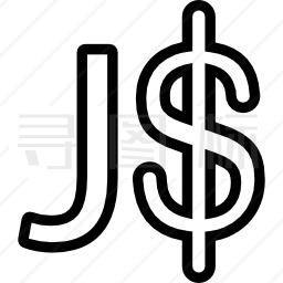 牙买加元货币符号图标