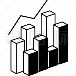 三维数据分析双杠图形图标