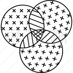 饼图比较界面符号三圆图标