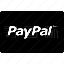 矩形黑卡中的Paypal徽标图标