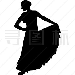 弗拉门戈舞女剪影图标