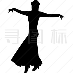 女性弗拉门戈舞曲造型图标