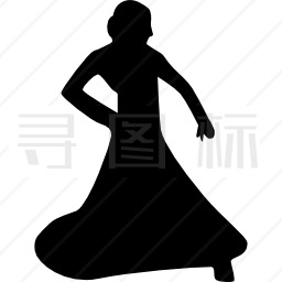 穿着长裙跳舞的女人图标