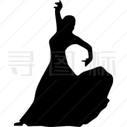 女弗拉门戈舞曲剪影图标