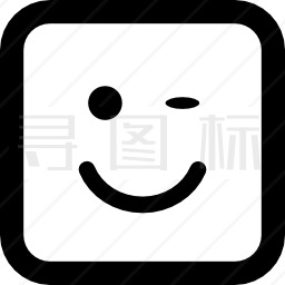 眨眼脸方块图标