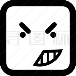 方圆轮廓表情表情的愤怒图标