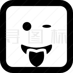 眨眼表情表情嘴巴嘴巴呈方形圆形轮廓图标